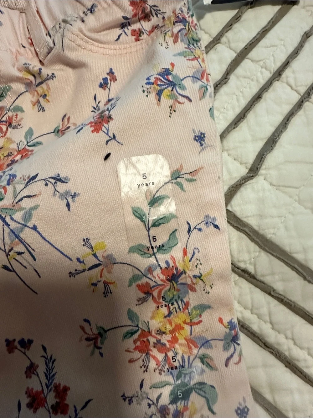 GAP Girls Light Pink Floral Stretch Skinny Jeans